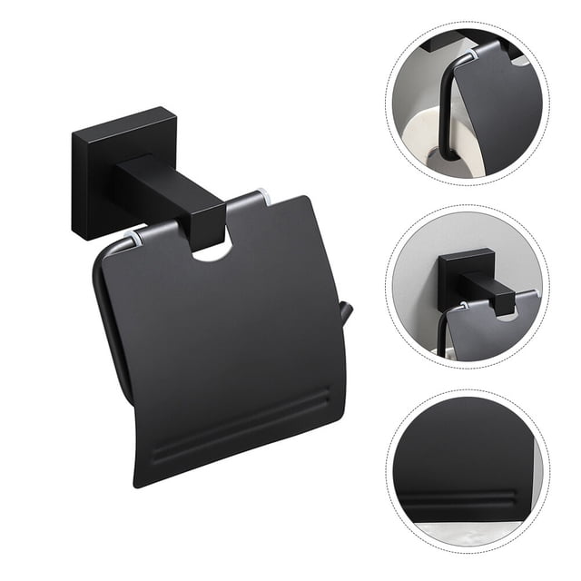 Milisten 1Ud Soporte Para Papel Higiénico Negro De Inoxidable Para Hotel Oficina