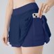 thumbnail image 2 of Gibobby Falda Shorts Mujer Mujeres Custom Soild Custom Leggings de talle Running Pilates Workout Soft Yoga Faldas Pantalones cortos(Azul marino, L), 2 of 5