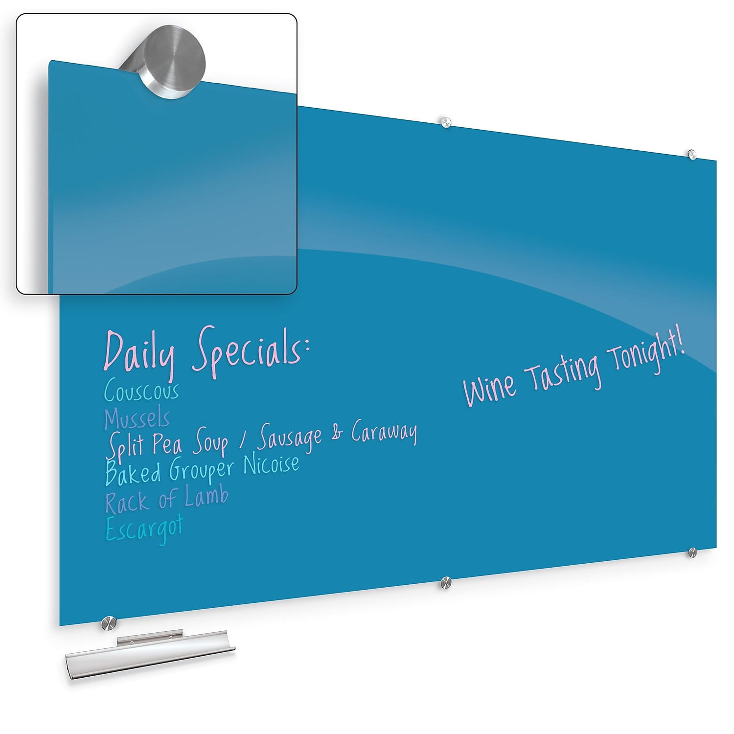 BestRite Visionary Colors Glass Dry Erase Whiteboard 47.24" x