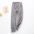 thumbnail image 2 of ShomPort Women’s Maternity Pants Adjustable Comfy Fuzzy Pajama Pants Winter Warm Fleece Lounge Pants Sleepwear, 2 of 8
