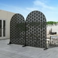 thumbnail image 2 of 72"x47"x16" Outdoor Privacy Screen with Stand Metal Balcony Decorative Screen,Black, 2 of 5