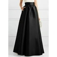 thumbnail image 2 of High Waist Skirt For Women Taffeta Black Long Maxi Skirt With One Pocket, 2 of 5