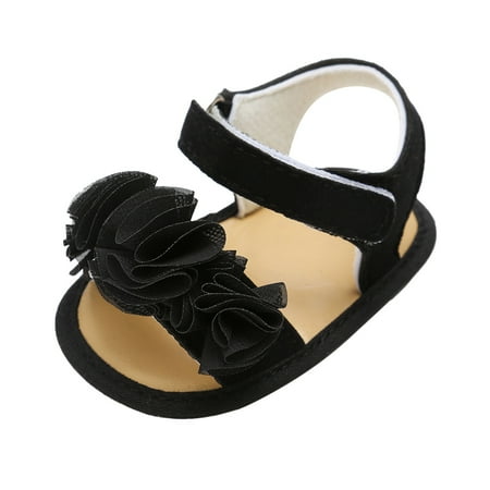 Puntoco Infant Baby Girls Boys Summer Sandals Open Toe Lace Princess Dress Wedding Flats Shoes Newborn Toddler Soft Non-slip Sole First Walker Crib Shoes Kids Shoes Clearance