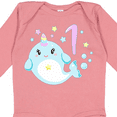 thumbnail image 4 of Inktastic Happy 1st Birthday with Cute Narwhal Stars and Bubbles Boys or Girls Long Sleeve Baby Bodysuit, 4 of 5