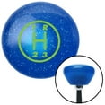 thumbnail image 1 of American Shifter  Green 3 Speed Shift Pattern - 3RUR Blue Retro Metal Flake Shift Knob with M16 x 1.5 Insert, 1 of 1