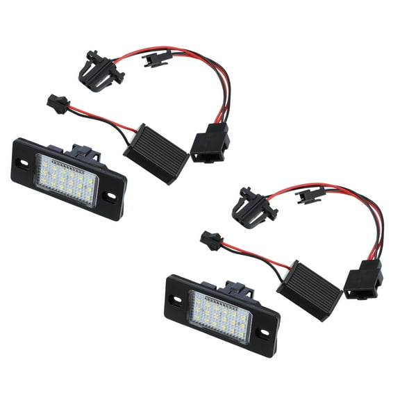 Unique Bargains 2pcs LED License Plate Light Lamp Assembly for VW Jetta Wagon 1999-2004 with LED Decoders Rear White Light