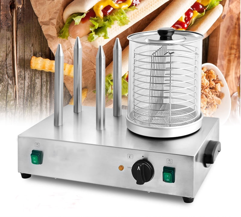 Hot Dog Roller Toaster Oven Sausage Maker Kitchen Cooker Machine Bun Warmer Cook 