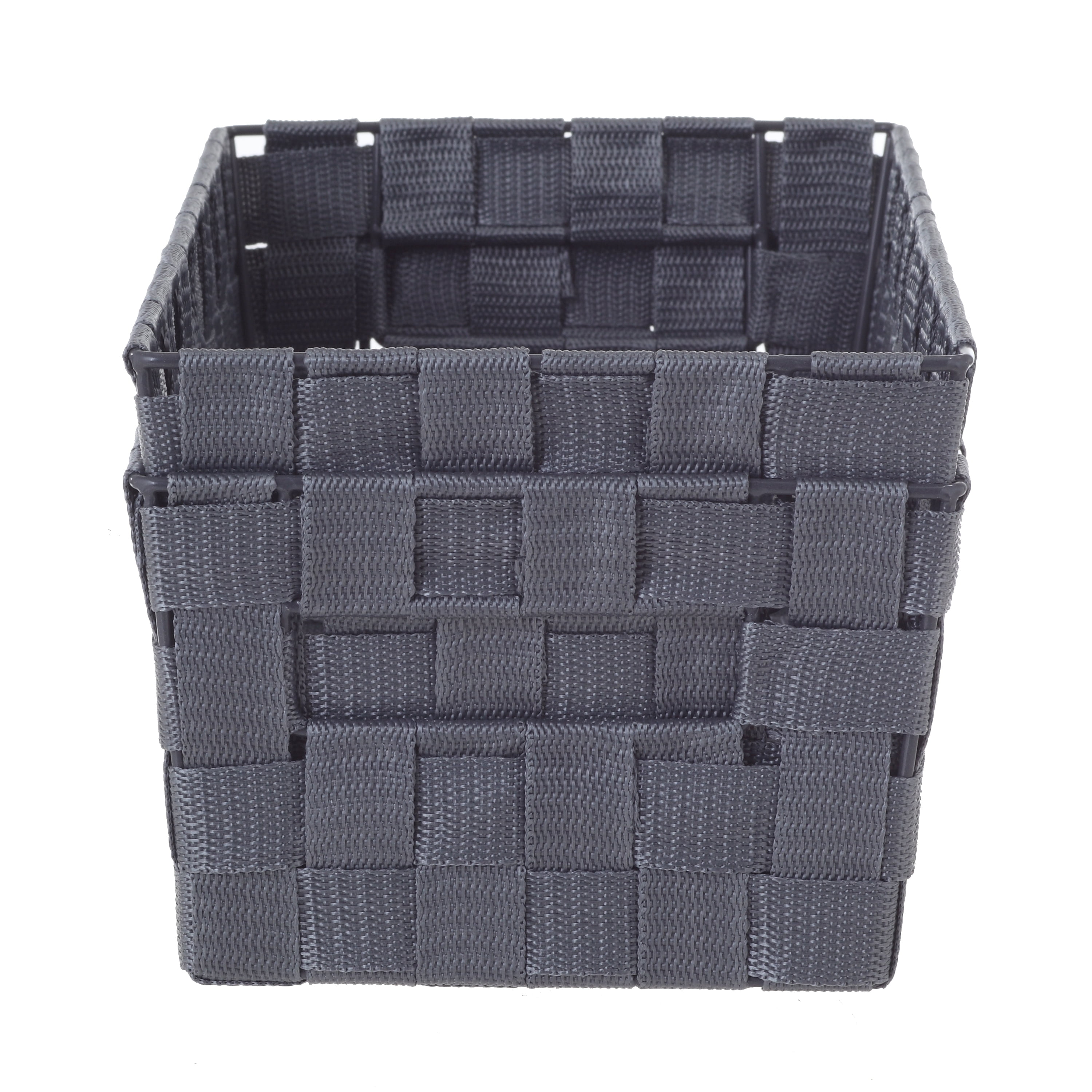 Mainstays Small Grey Woven Nylon Storage Basket Set with Handles, 2 Piece