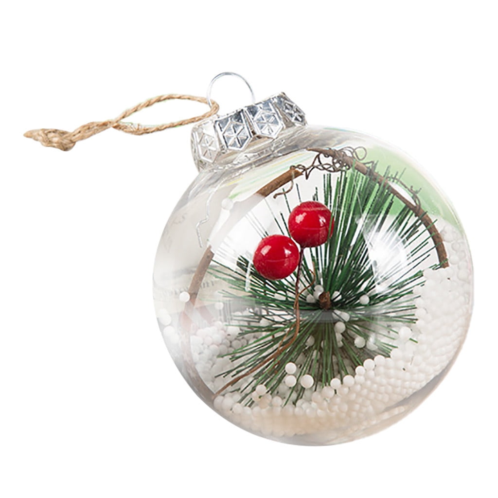 Tarmeek Christmas Decorations on Clearance! DIY Clear Plastic Ball Baubles  Sphere Fillable Christmas Ornament Gift Box For Wedding Party Christmas