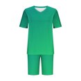 thumbnail image 5 of DDAPJ pyju Womens Plus Size 2 Piece Outfits Summer Shorts Sets Gradient Color Lounge Set Yoga Track Suits Ofertas de hoy Green XXXXXL, 5 of 6