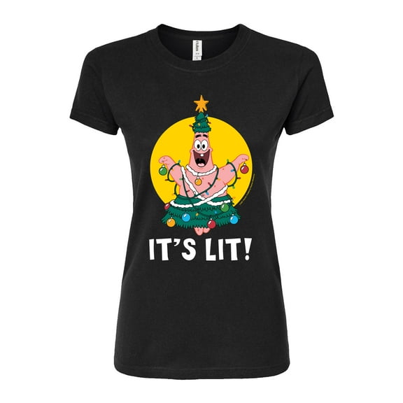 SpongeBob SquarePants - Patrick Its Lit - Juniors Fitted Graphic T-Shirt