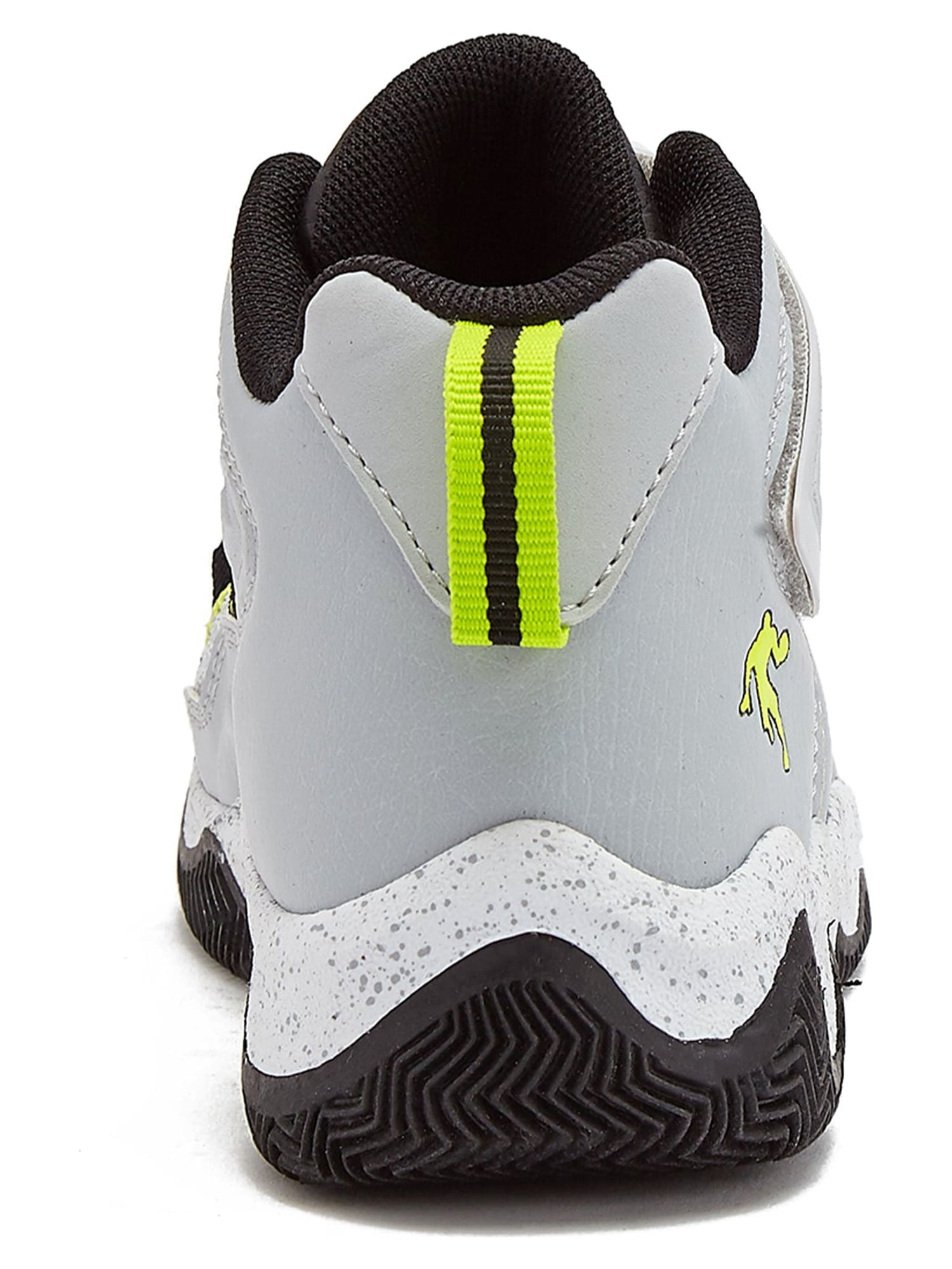 AND1 Unisex Kids Basketball Sneakers, Hook and Loop Strap, Lightweight, Black/White, Sizes 13-6