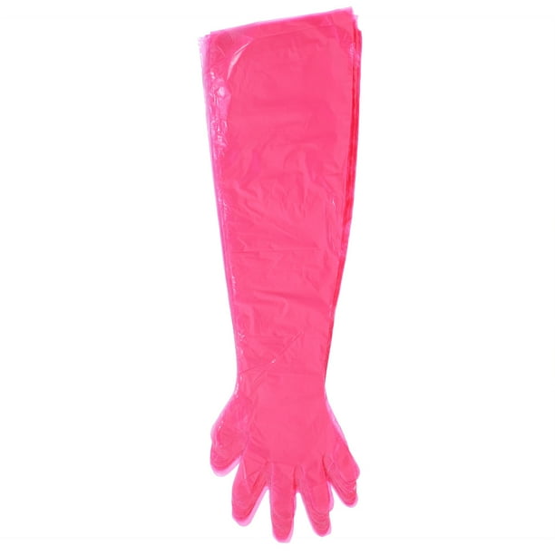 Guantes desechables, 50 unidades de guantes veterinarios desechables de brazo largo, herramientas de examen veterinario, artesanía superior