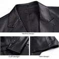 thumbnail image 4 of Chaqueta de piel de oveja Chaqueta corta de cuero genuino para hombre Traje de chaqueta de cuero suave Traje de moda con forro polar para otoño e invierno, 4 of 4