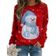 thumbnail image 1 of Sudadera con estampado de muñeco de nieve de Navidad para mujer, Jersey informal de manga larga con cuello redondo, talla grande, otoño e invierno, 2023, 1 of 5