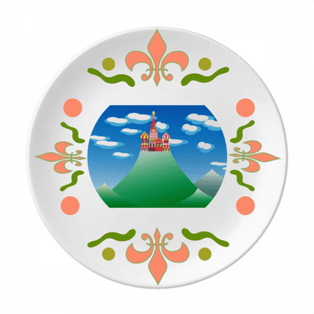 

Chinese French Mountain Cloud Castle Flower Ceramics Plate Tableware Dinner Dish