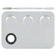 thumbnail image 3 of EOTVIA Mixing Plate Tools,Makeup Palette Mixer,Cosmetic Mixing Plate Stainless Steel Makeup Professional Rectangle Shape Slotted Pigment Blending Palette With Spatula, 3 of 8