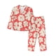 thumbnail image 1 of Balery Beige Flowers Conjunto de Pijama con Estampado para Mujer, Conjunto de Dos Piezas con Manga Larga, Ropa de Dormir Suave con Bolsillos, Pijamas Cómodos-X-Large, 1 of 7