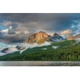 thumbnail image 2 of Haney, Chuck 32x23 Black Ornate Wood Framed with Double Matting Museum Art Print Titled - Stormy late afternoon light on Rainbow Peak at Bowman Lake in Glacier National Park-Montana-USA, 2 of 4