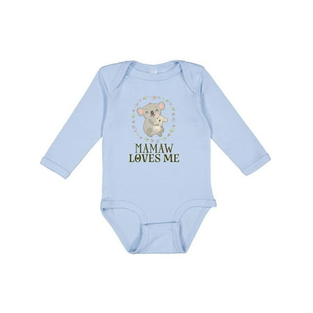 

Inktastic Mamaw Loves Me Koala Bear Gift Baby Boy or Baby Girl Long Sleeve Bodysuit
