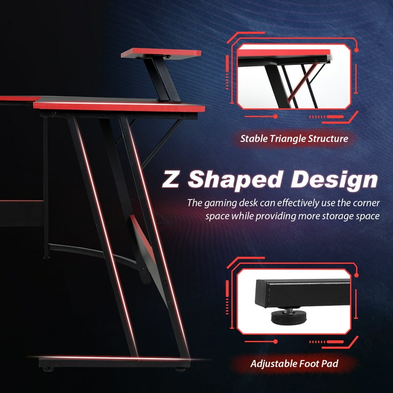PayLessHere L Shaped Gaming Desk, Corner Computer Desk for