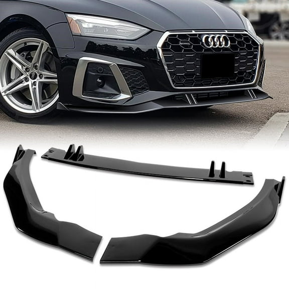 Stay Tuned Performance Front Bumper Spoiler Splitter Lip For 2020-2022 Audi A5 S5 S-Line Painted Black