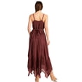 thumbnail image 2 of Sakkas Rayon Embroidered Stonewashed Adjustable Spaghetti Straps Long Dress - Chocolate - L/XL, 2 of 5