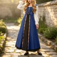 thumbnail image 5 of LEKWK Renaissance Dress for Women Lace-Up Long Sleeve Maxi Dress Vintage Medieval Dress Flowy Gorgeous Outfit for Halloween Cosplay Theme Party, 5 of 7