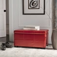 thumbnail image 2 of SAFAVIEH Maiden Small Rustic Flip Top Tufted Storage Bench, Red, 2 of 11