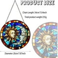 thumbnail image 2 of Sun and Moon with Faces Decor Sun Catcher Stained Glass Window Hanging for Women Wall Decor Handmade SunCatcher Decoration for Garden Home Housewarming Gifts, 2 of 5