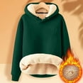 thumbnail image 2 of Breezora Chandail à Capuchon Doublé en Polaire pour Femmes Manches Longues Col Rond Chandail en Molleton Chaud d'Hiver pour Activités Extérieures Taille g Vert, 2 of 3