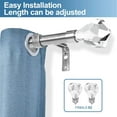 thumbnail image 4 of Urbanest Pierre Cut Crystal Drapery Curtain Rod Set 3/4" (Brushed Steel, 48"-84"), 4 of 4