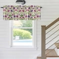 thumbnail image 5 of Summer Pink Purple Flower Window Valance for Kitchen, Vintage Country Watercolor Floral Green Leaf Rod Pocket Short Curtain for Small Windows, Light Filtering Decorative Valance, 42 x 12 Inch, 5 of 9
