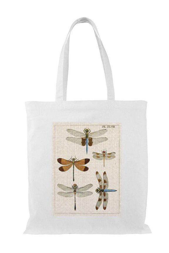 Dragonfly Study Ii Tote Bag - Vision Studio Designs, One Size Cotton Canvas Tote Bag