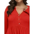 thumbnail image 2 of Gvmfive Women Plus Size Long Sleeve Tunic Tops Henley Pleated Button Down Asymmetrical Flowy Blouse, 2 of 4