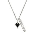 thumbnail image 1 of Delight Jewelry Silvertone Small Long Black Heart Silvertone Live the Life You Have Imagined Bar Charm Necklace, 23", 1 of 4