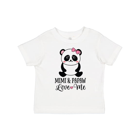 Inktastic Mimi and Papaw Love Me Girl Panda Girls Toddler T-Shirt