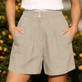 thumbnail image 2 of GUACER Shorts for Women Elastic Waisted Pleated Dressy Shorts with Pockets Casual Loose Wide Leg Shorts, 2 of 7