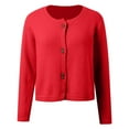 thumbnail image 4 of Cardigan Sweaters for Women Knit Button Up Lightweight Red Cardigan Cozy Cardigans Fall Outfits Women'S Tops Casual, 4 of 5
