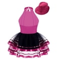 thumbnail image 2 of iiniim Kids Girls Modern Jazz Latin Tap Dance Shiny Sequins Halter Ballet Tutu Dress with Hat Rose 14, 2 of 7