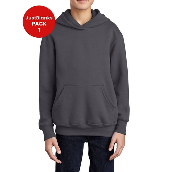 JustBlanks Youth Core Fleece Pullover Hooded Sweatshirt
