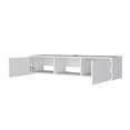thumbnail image 4 of LiviNest Floating TV Stand for Small Spaces: Wall Mount Unit Saves 4 Sq Ft Floor Space - 2 Door Hidden Storage & Open Shelf for 40-49 Inch TVs - Modern White Entertainment Center for Apartments, 4 of 6