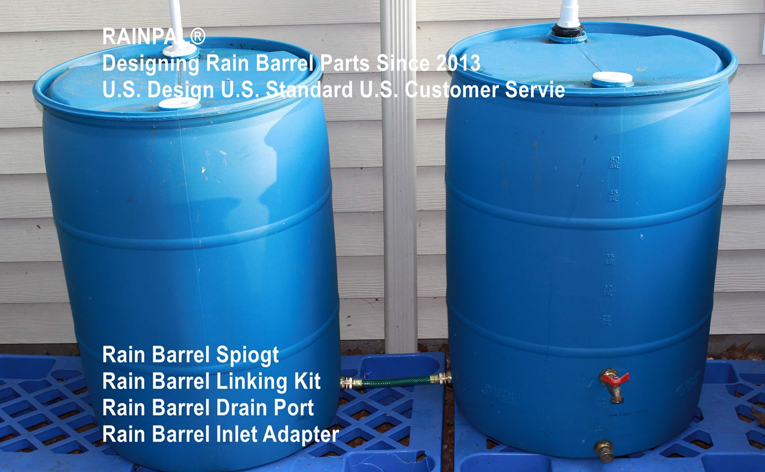 RAINPAL RBL022P Premium Rain Barrel Linking Kit Two Brass Bulkhead Fittings and One 2 FT 3/4 I.D. Hose 