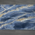 thumbnail image 6 of Abani Luna Collection Area Rug Mid Century Modern Bedroom Living Room Decor Floor Rug 4 x 6 Blue Brown, 6 of 8