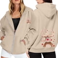 thumbnail image 1 of WILLBEST Sudadera Deportiva para Mujer Ladies' Christmas Printed Zipper Long Sleeved Pocket Adjuststring Casual Hooded Sweatshirt 2044 Grande, 1 of 8