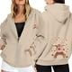 thumbnail image 1 of WILLBEST Sudadera Deportiva para Mujer Ladies' Christmas Printed Zipper Long Sleeved Pocket Adjuststring Casual Hooded Sweatshirt 2045 XX-Grande, 1 of 8