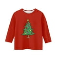 thumbnail image 2 of SERTG Kids Tops 3/4 Long Sleeve Round Neck Cute Casual Comfortable Festive Print Everyday Top Christmas Gifts for Boys and Girls 3-12 Years(Red#2,9-10 Years), 2 of 4