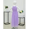 thumbnail image 5 of TSSOE Kids Girls Sequins Sleeveless Chiffon Princess Maix Dress Junior Bridesmaid Wedding Long Dress Lavender 16, 5 of 7