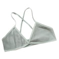 thumbnail image 2 of DAFPZW Women Triangle Bralette Deep V Sexy Bra Back Cross Wirefree Bra Ribbed Push Up Padded Bra for Girls, 2 of 3