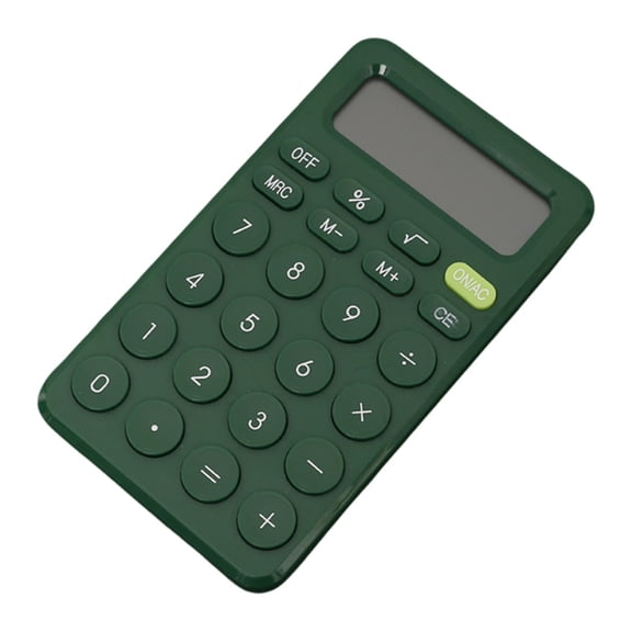 Mini Calculator Big Button Non-slip Base Arithmetic Portable 8-Digit Desktop Handheld Small Calculator for Student,Dark Green